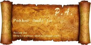 Pekker Amáta névjegykártya